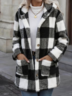 Women's Button-Up Plush Teddy Fleece Jacket