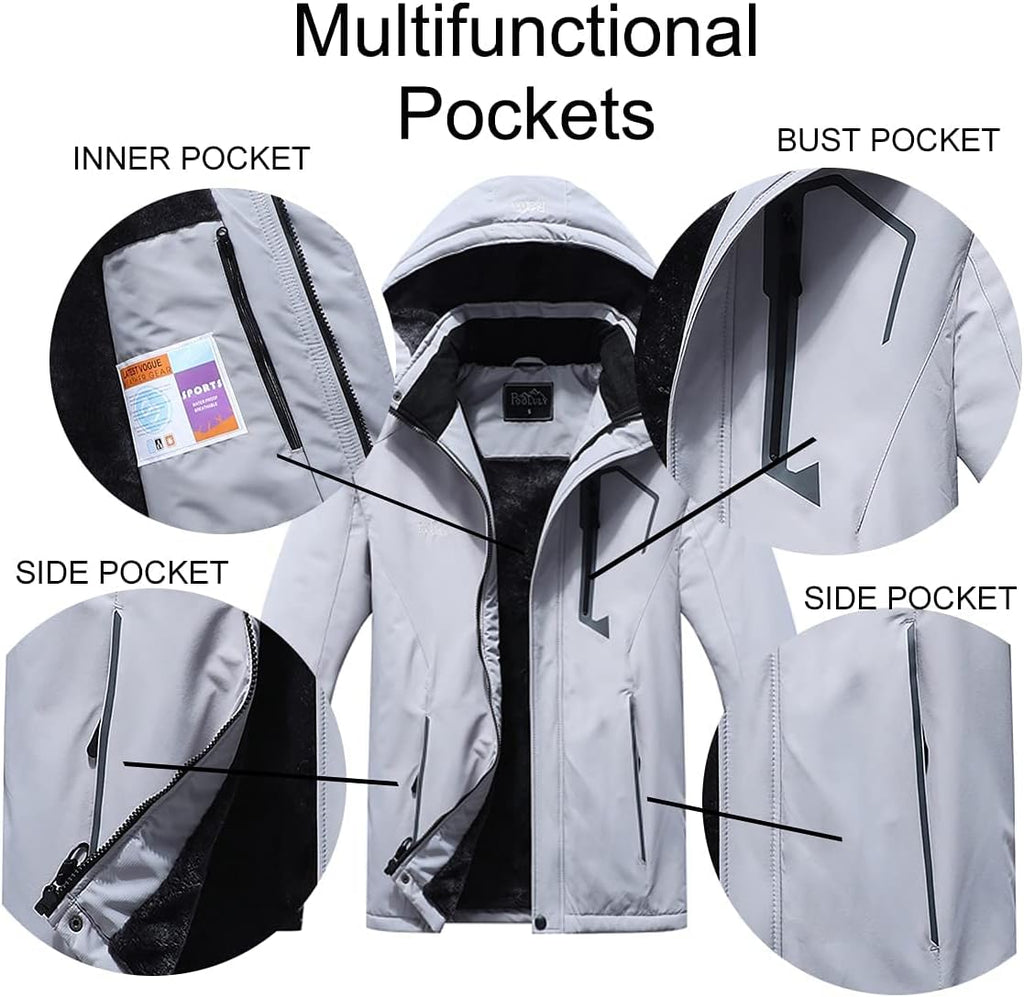 Windproof Insulated Winter Snow Coat for Skiing, Snowboarding & Outdoor Adventures