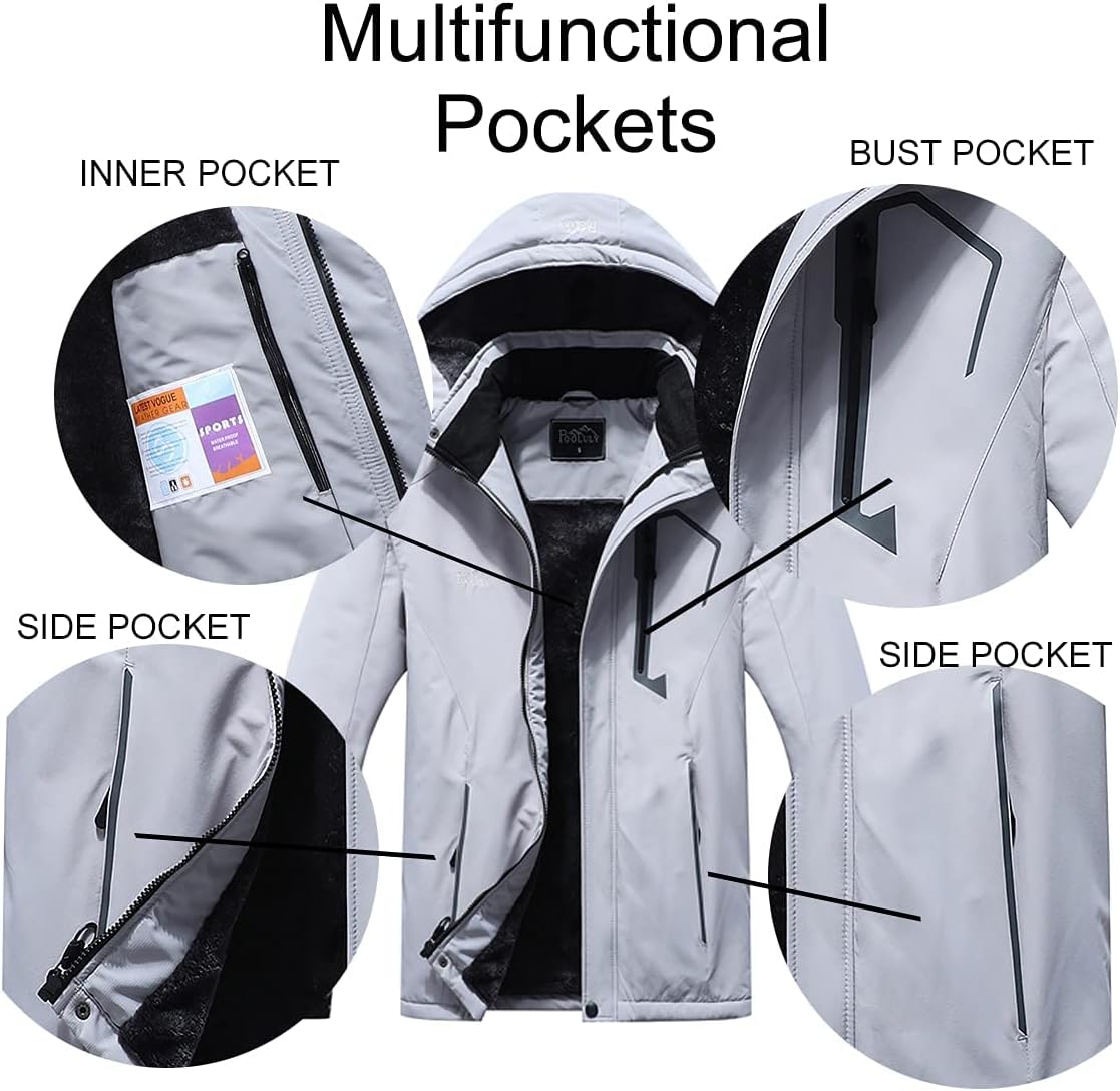 Windproof Insulated Winter Snow Coat for Skiing, Snowboarding & Outdoor Adventures