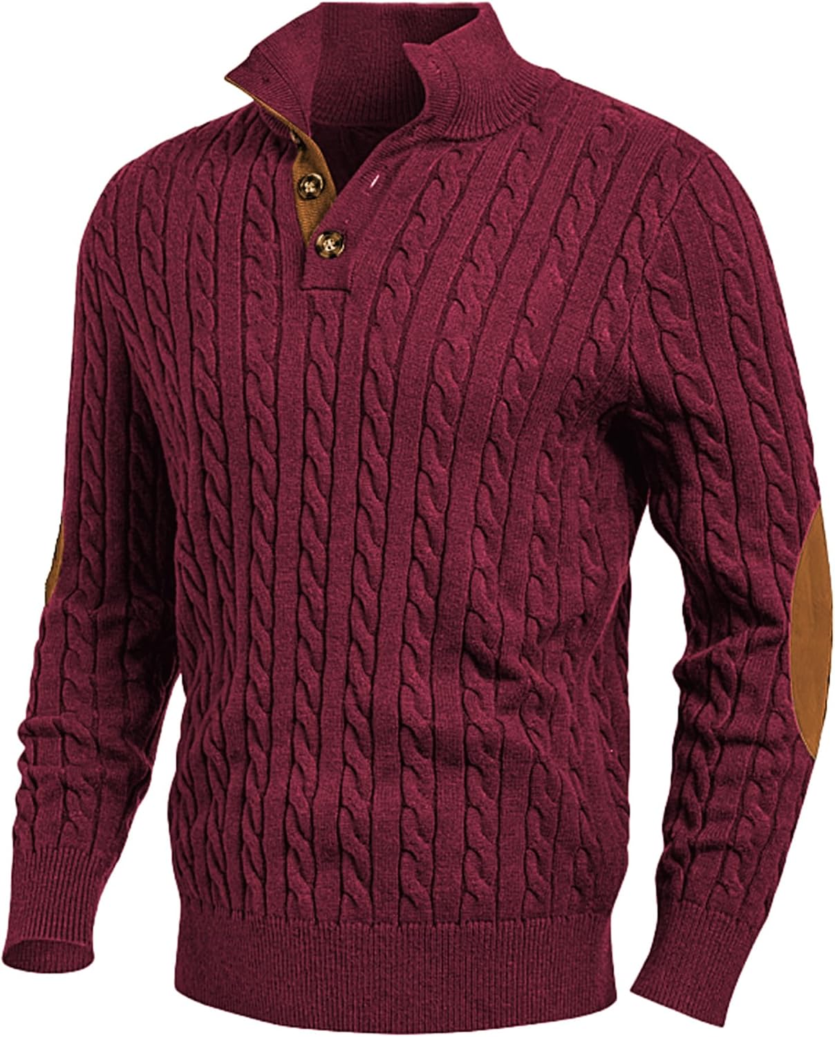 Men's Long Sleeve Warm Pullover with Stand Collar