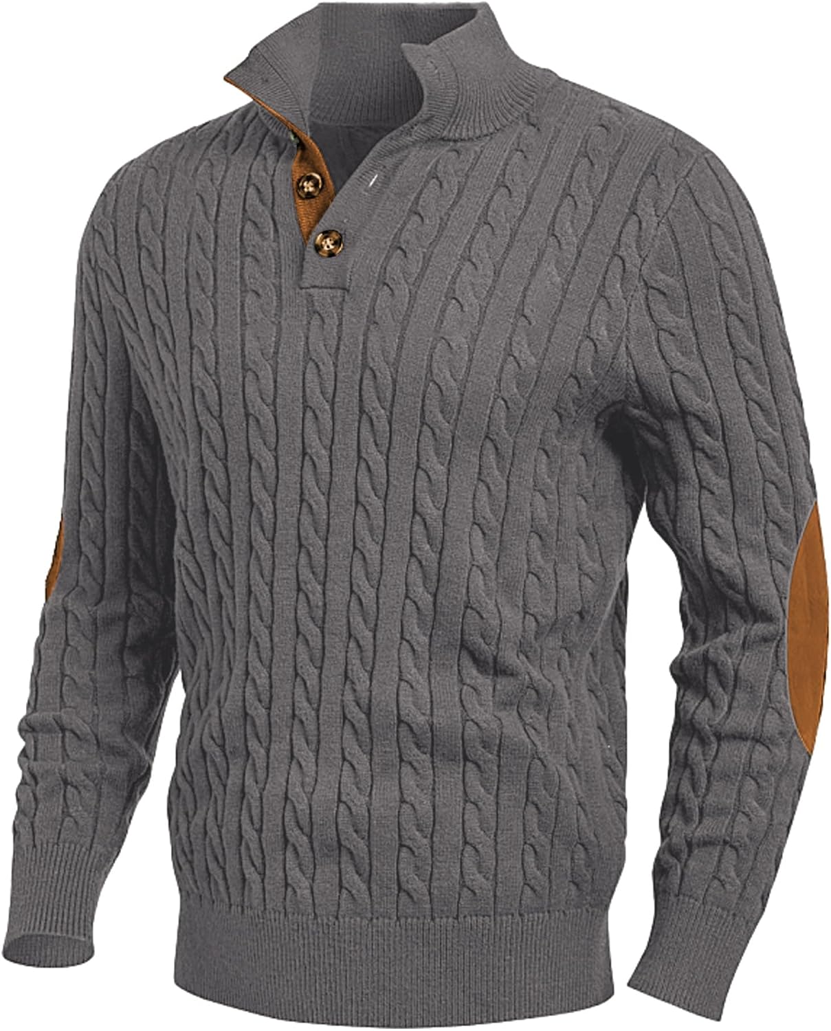 Men's Long Sleeve Warm Pullover with Stand Collar