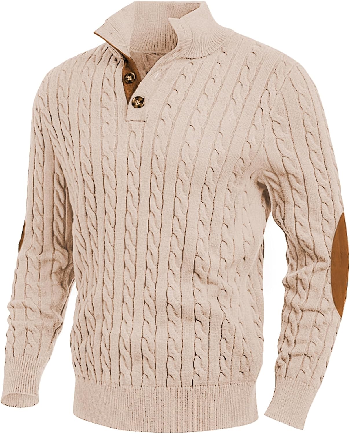 Men's Long Sleeve Warm Pullover with Stand Collar