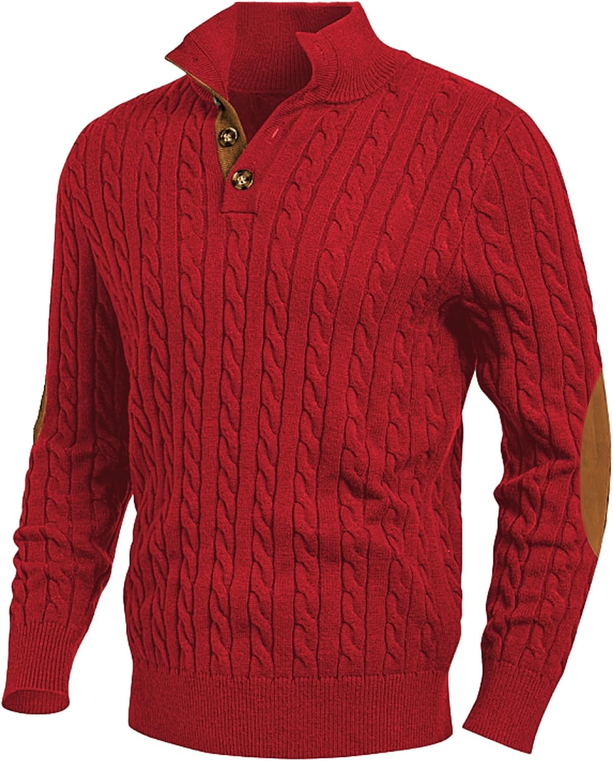 Men's Long Sleeve Warm Pullover with Stand Collar