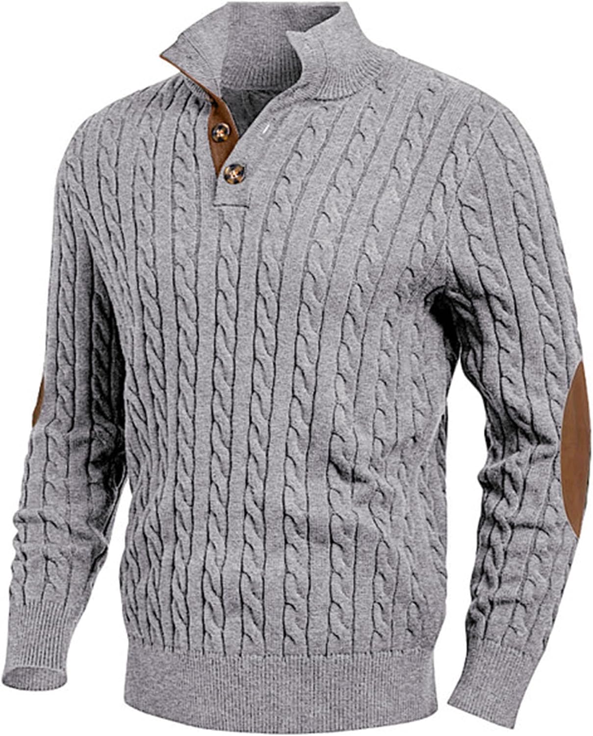 Men's Long Sleeve Warm Pullover with Stand Collar