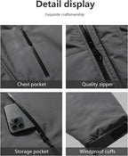 Men's Windproof Fleece-Lined Hooded Mountain Ski Jacket for Hiking, Snowboarding, and Outdoor Activities