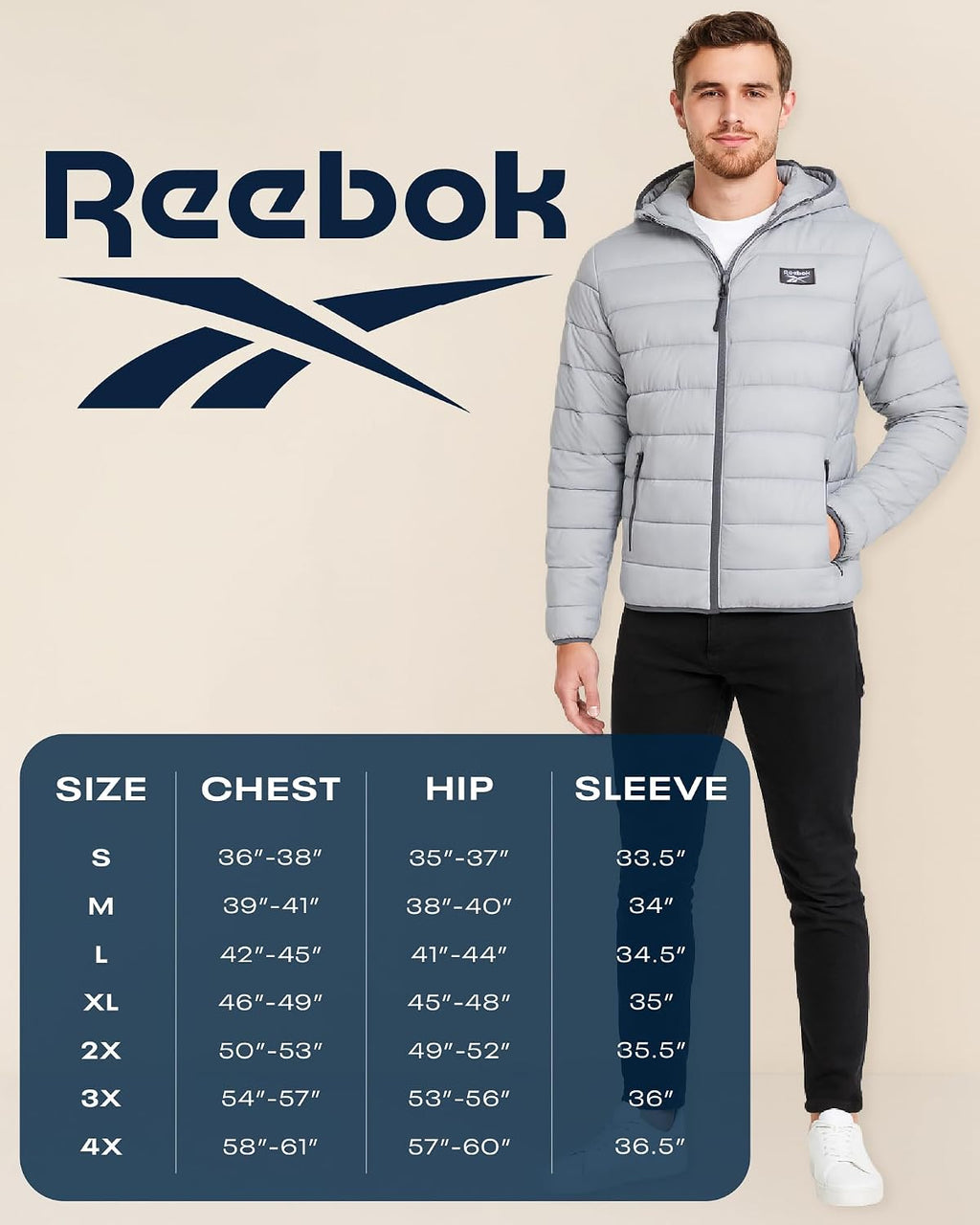 Reebok Men's Heavyweight Insulated Puffer Jacket