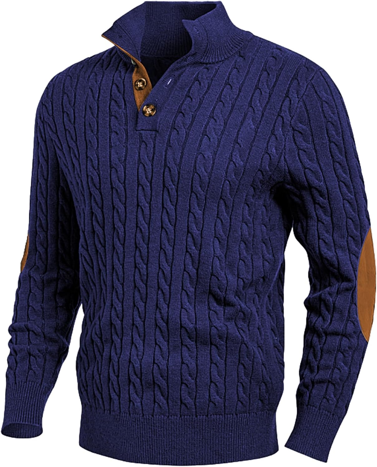 Men's Long Sleeve Warm Pullover with Stand Collar