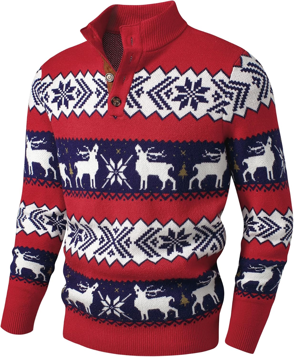 Men's Long Sleeve Warm Pullover with Stand Collar