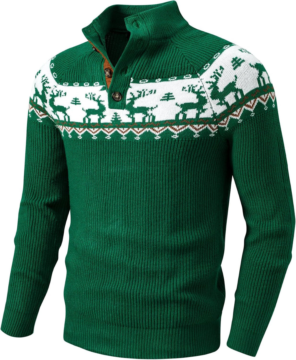 Men's Long Sleeve Warm Pullover with Stand Collar