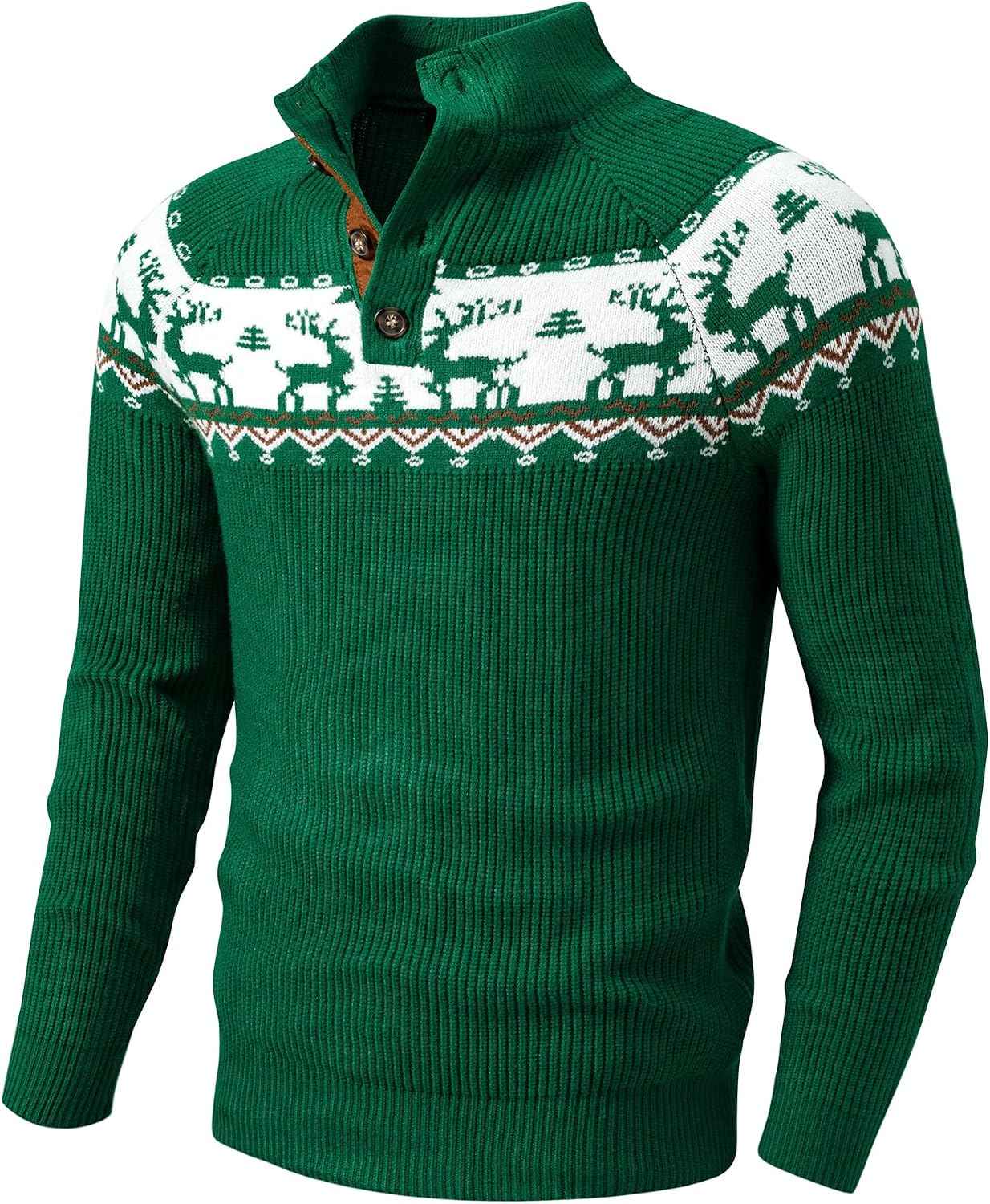 Men's Long Sleeve Warm Pullover with Stand Collar
