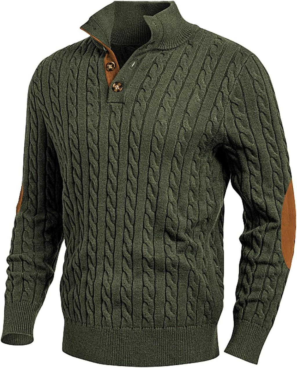Men's Long Sleeve Warm Pullover with Stand Collar