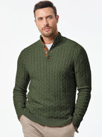Men's Long Sleeve Warm Pullover with Stand Collar