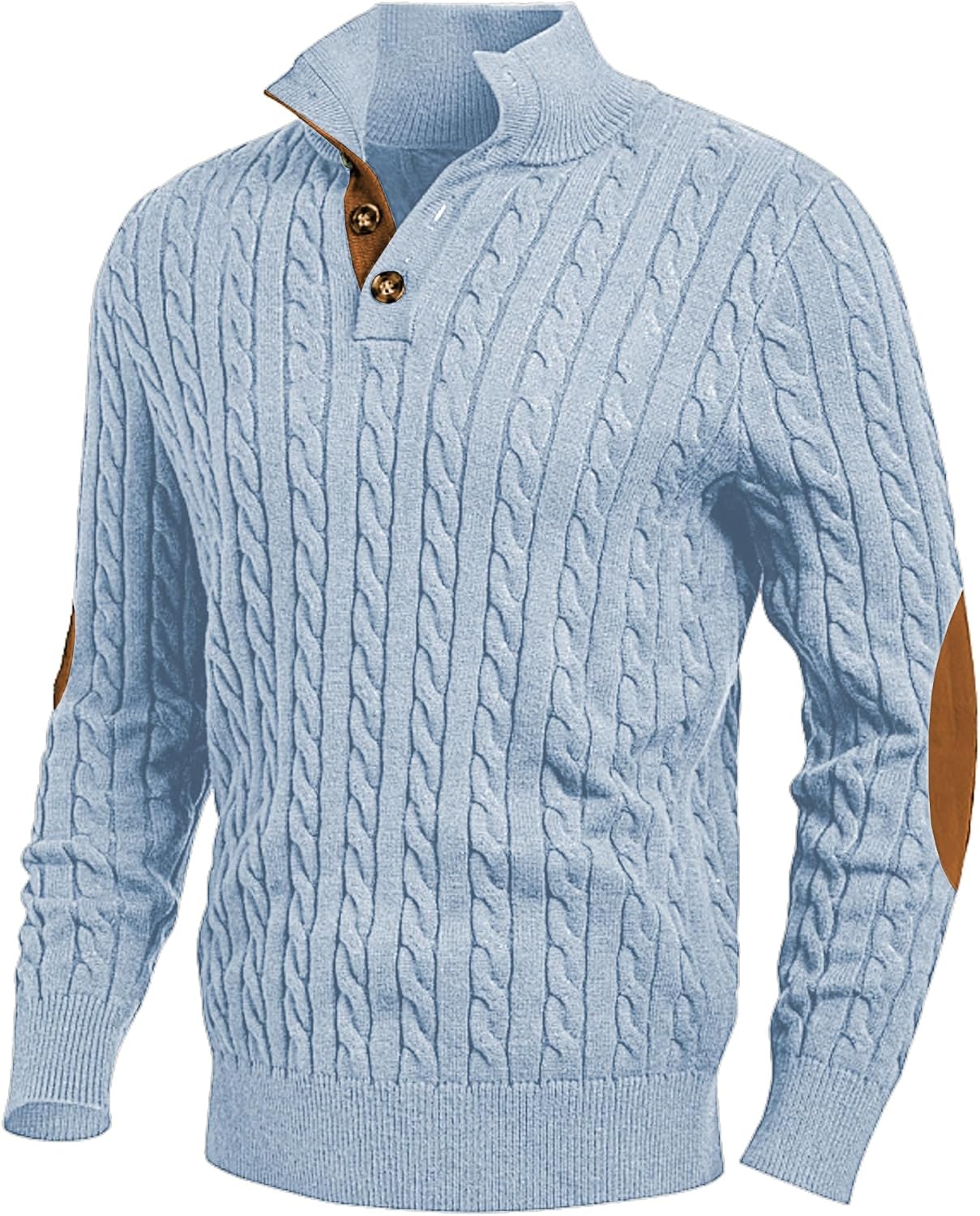 Men's Long Sleeve Warm Pullover with Stand Collar
