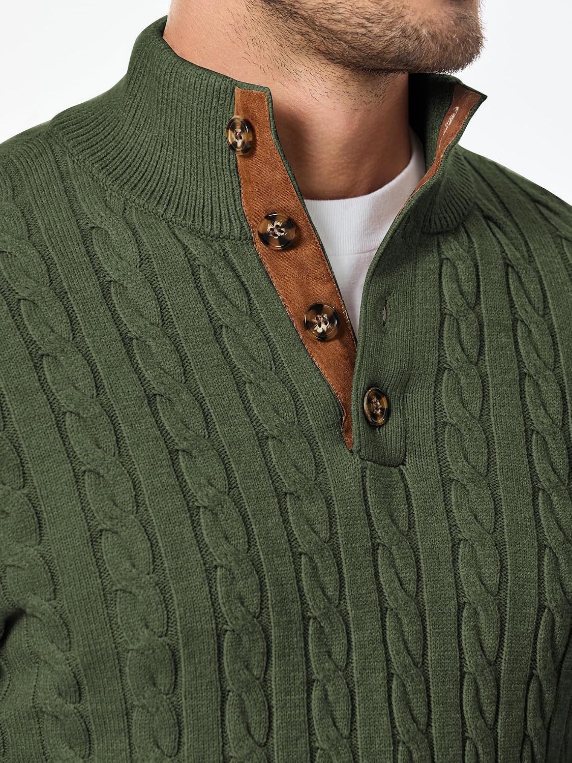 Men's Long Sleeve Warm Pullover with Stand Collar