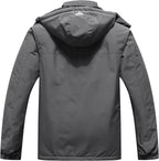 Men's Windproof Fleece-Lined Hooded Mountain Ski Jacket for Hiking, Snowboarding, and Outdoor Activities