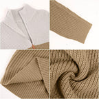 Men's Ribbed Knit Pullover with a Mock Neck and Quarter Zip Color