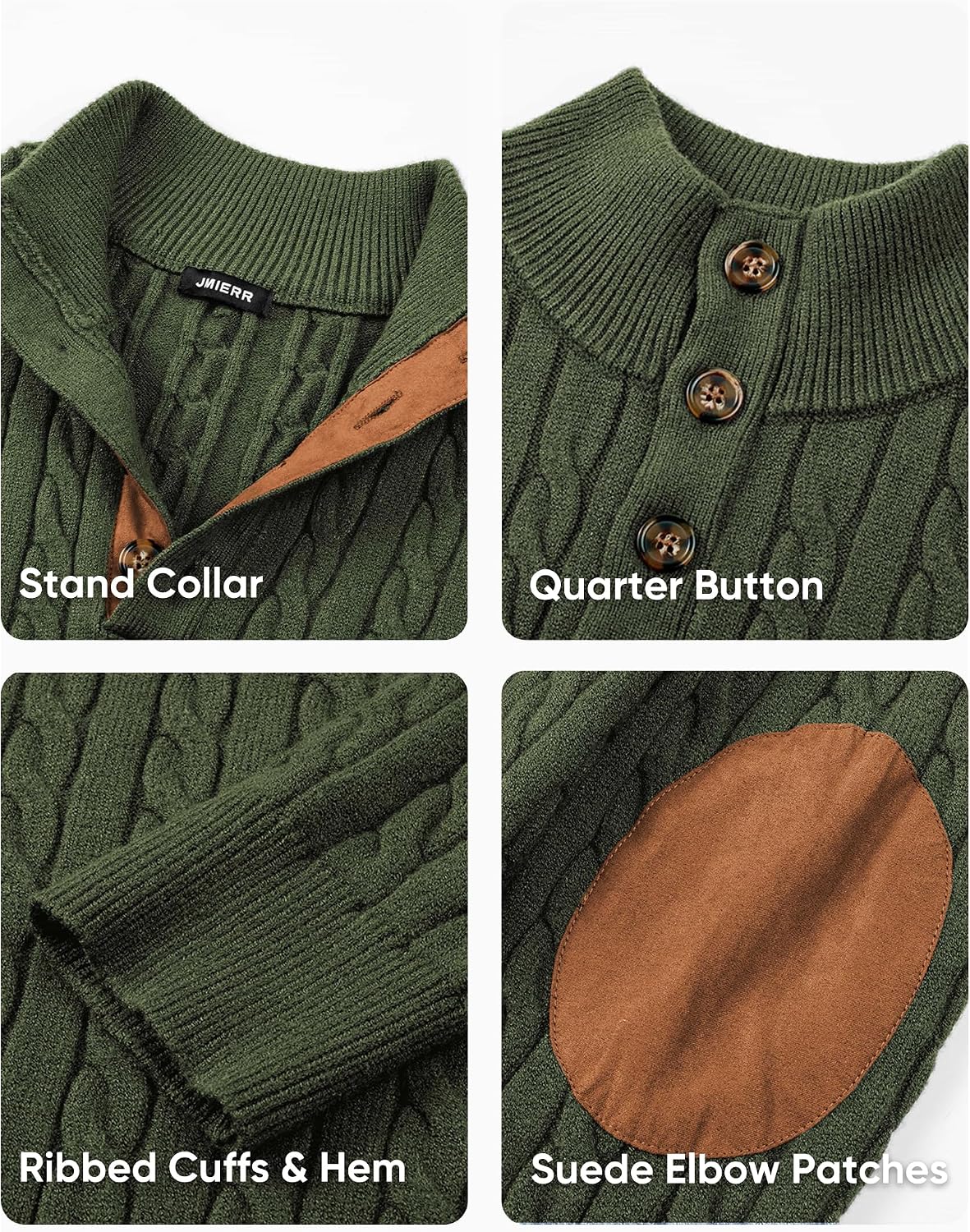 Men's Long Sleeve Warm Pullover with Stand Collar