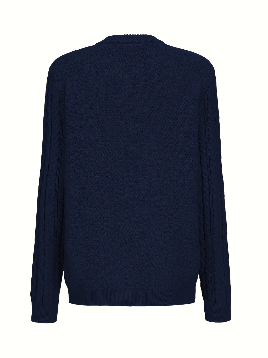 Women's Cable Knit Button Cardigan – Soft Crew Neck Long Sleeve Sweater for Casual Fall & Winter Wear