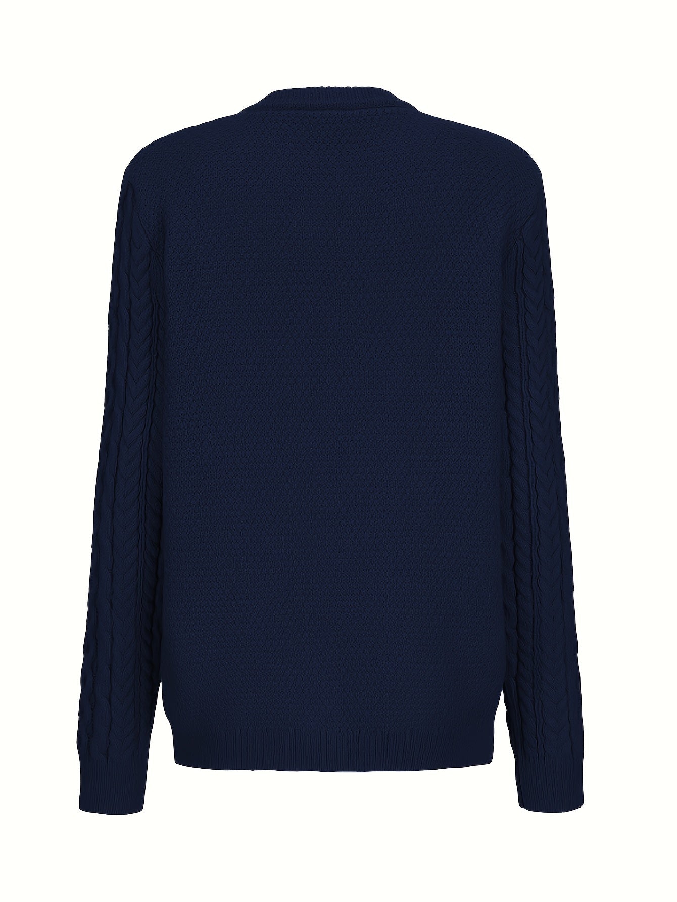 Women's Cable Knit Button Cardigan – Soft Crew Neck Long Sleeve Sweater for Casual Fall & Winter Wear