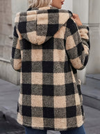 Women's Button-Up Plush Teddy Fleece Jacket