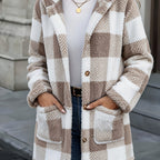 Women's Button-Up Plush Teddy Fleece Jacket
