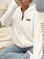 Women's Hooded Teddy Fleece Jacket – Soft Zip-Up Plush Cardigan with Pockets for Fall & Winter Casual Wear